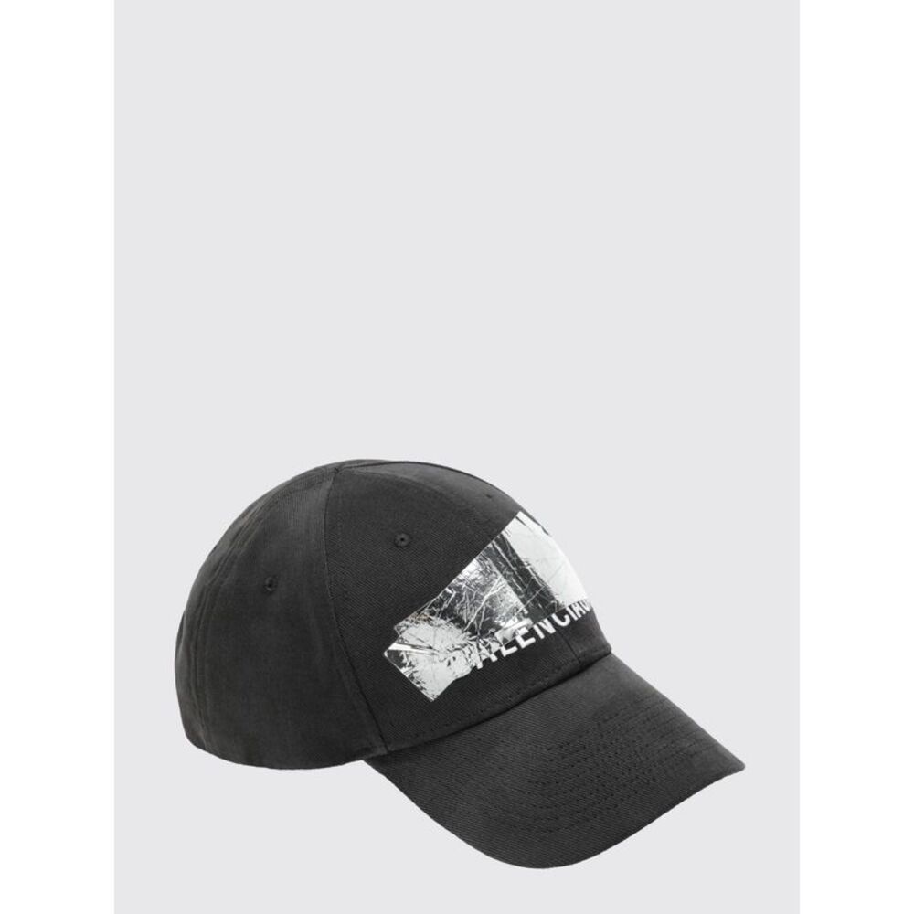 Balenciaga Men Cotton Denim Baseball Cap Balenciaga With Laminated Logo